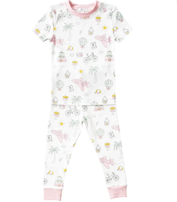 Noomie Pink Travel Two Piece Pajamas