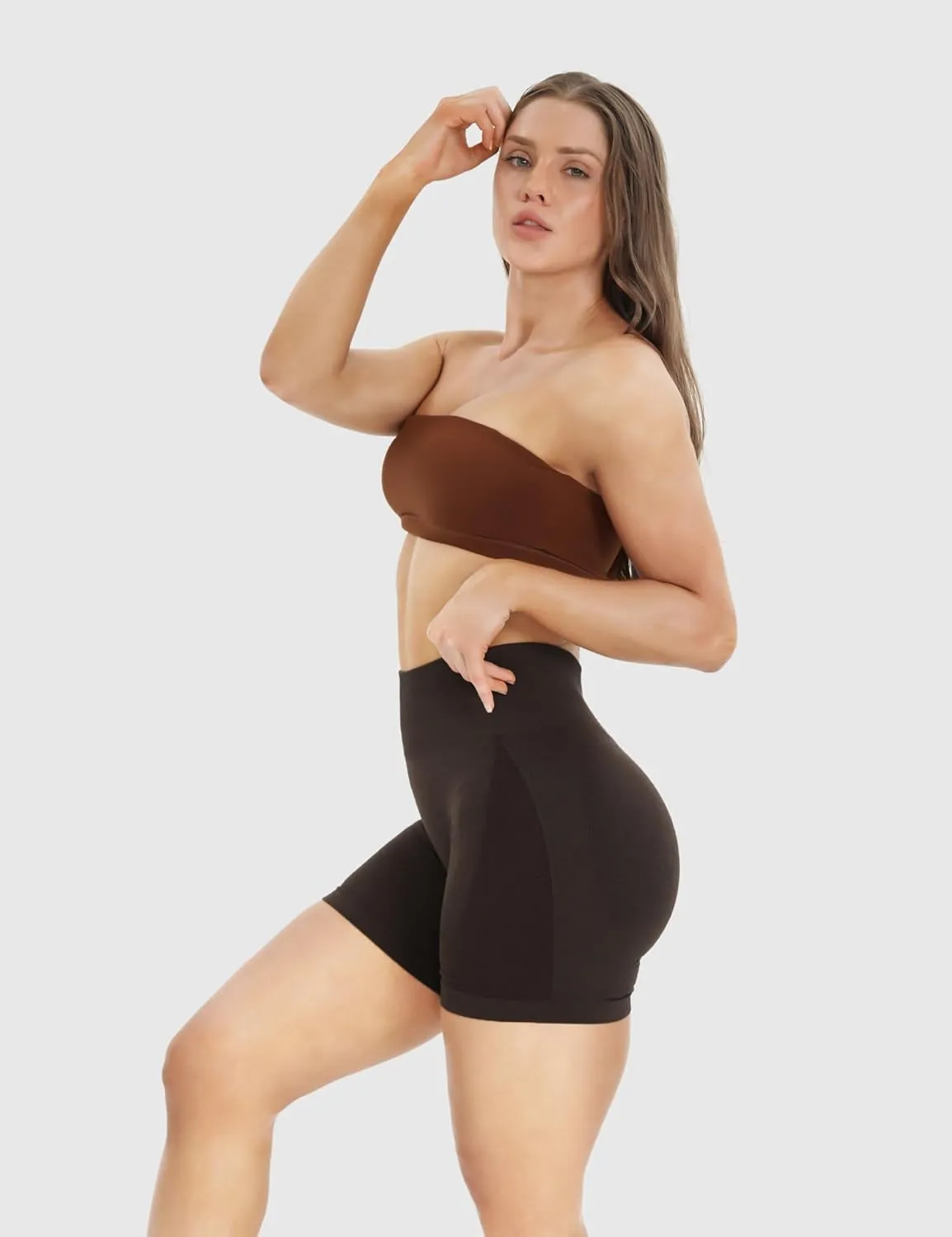 NVS Workout Shorts Women Amplify Contour Seamless Scrunch Shorts Gym Running Fitness Yoga Booty Bike Shorts