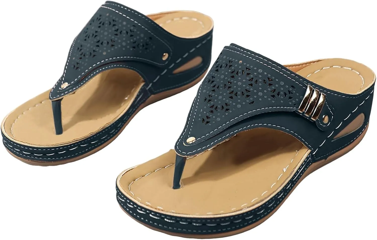 Orthopedic Sandals for Women, Summer Dressy Comfortable Sandals Arch Support Wedge 2025 Non Slip Flip Flops Slippers