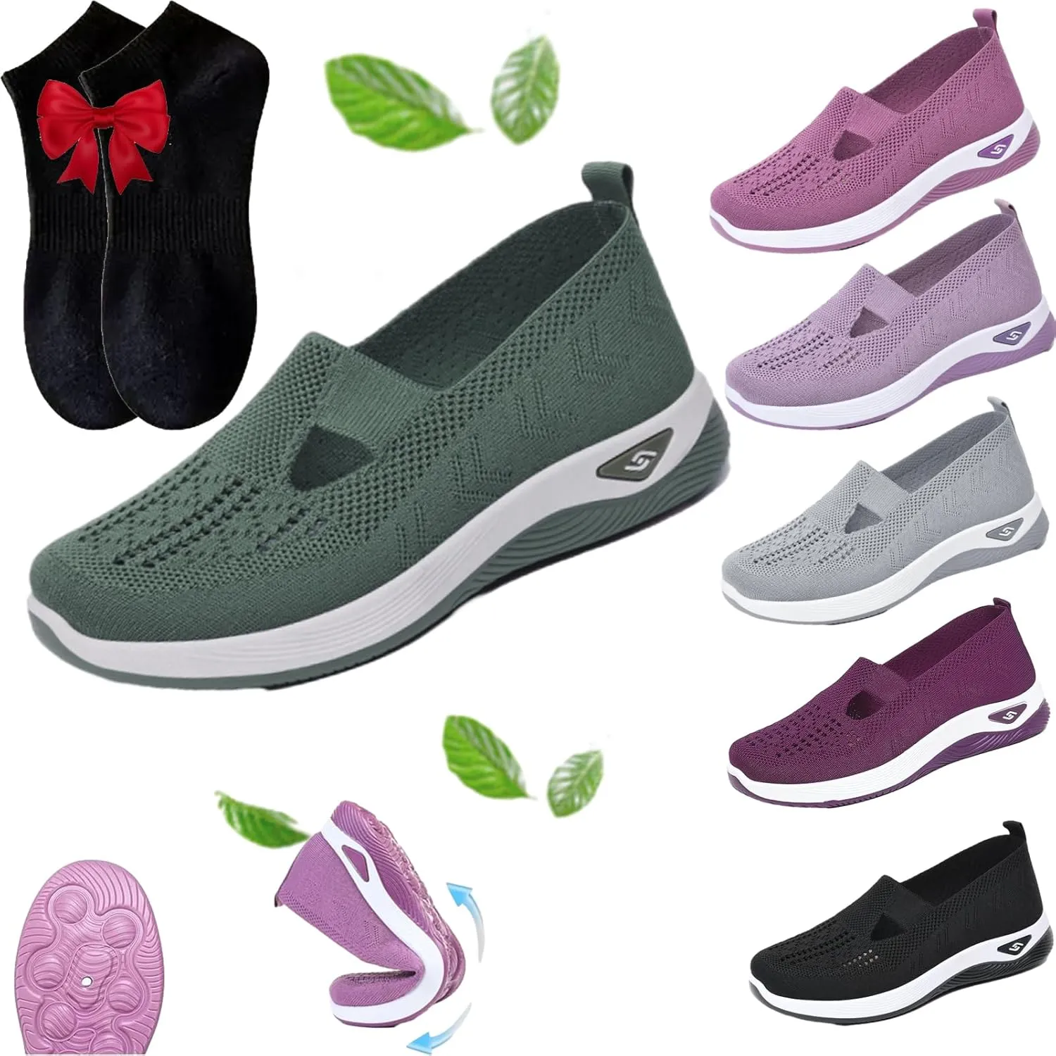 Orthowalkway Womens ShoesWomen's Woven Orthopedic Breathable Soft Shoes,Zapatos Ortopdicos para Mujer, Women's Woven Orthopedic Breathable Soft Sole Shoes