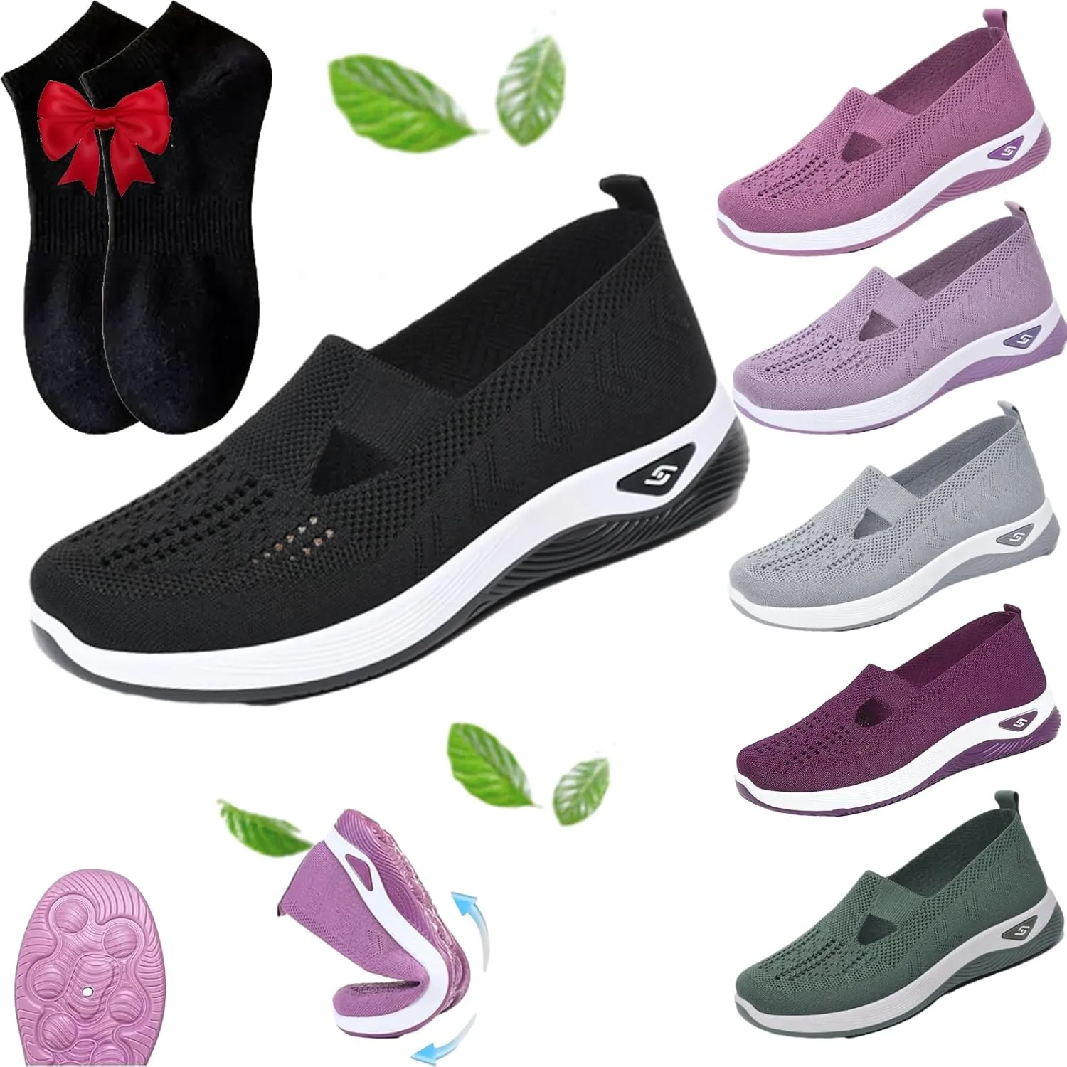 Orthowalkway Womens ShoesWomen's Woven Orthopedic Breathable Soft Shoes,Zapatos Ortopdicos para Mujer, Women's Woven Orthopedic Breathable Soft Sole Shoes