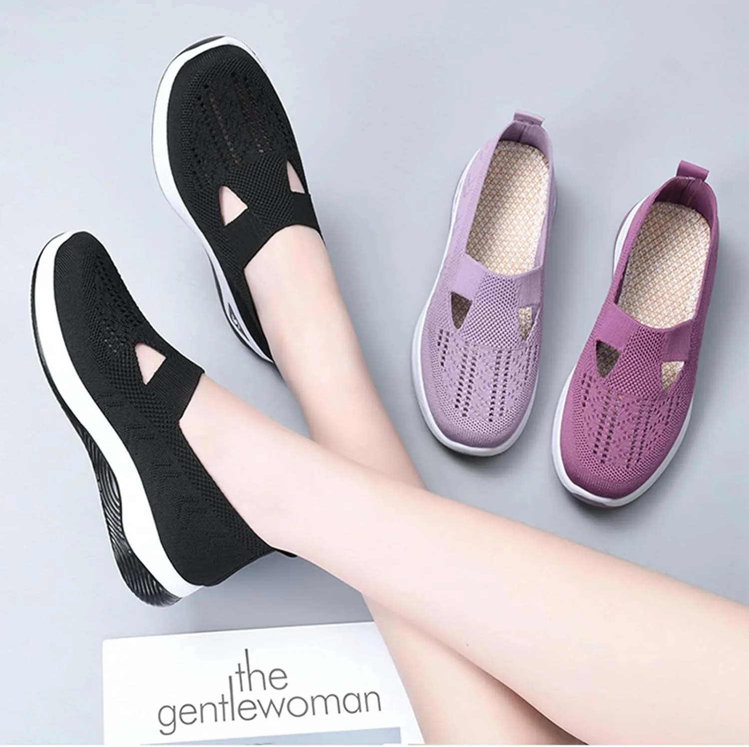 Orthowalkway Womens ShoesWomen's Woven Orthopedic Breathable Soft Shoes,Zapatos Ortopdicos para Mujer, Women's Woven Orthopedic Breathable Soft Sole Shoes