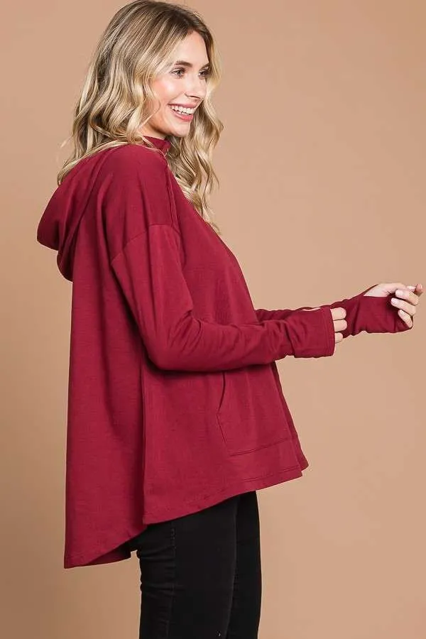 Oversized Flare Hoodie Top