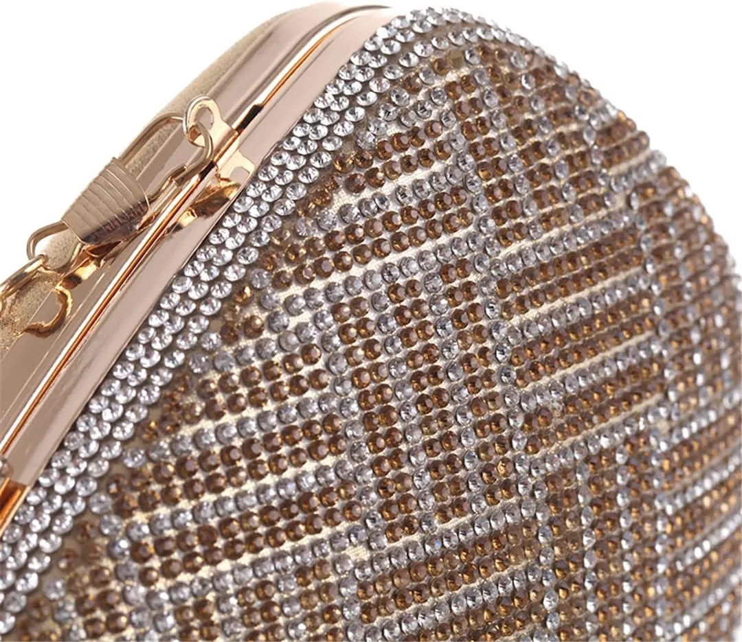 Party Evening Purse Handbag For Women Gold Diamond Wedding Clutch Bag
