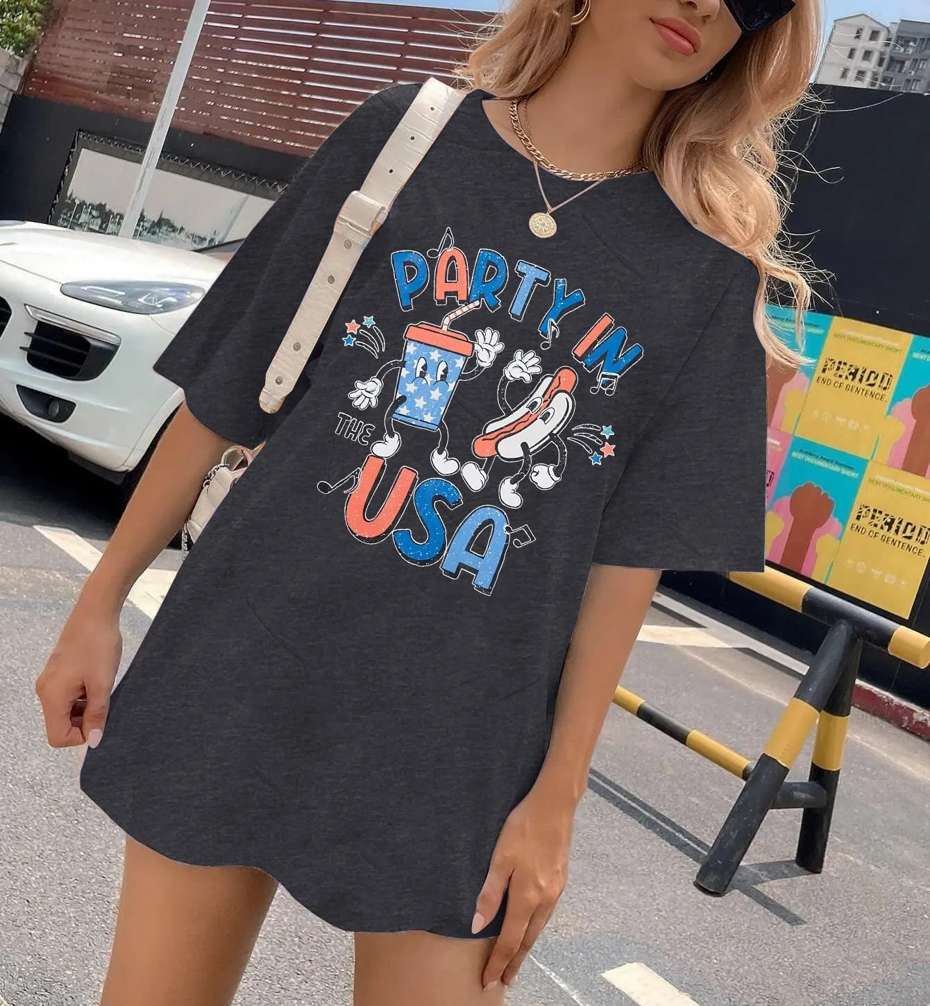 Party in The USA T-Shirt Women 4th of July Independence Day Shirts Funny Patriontic Graphic Short Sleeve Tee Tops