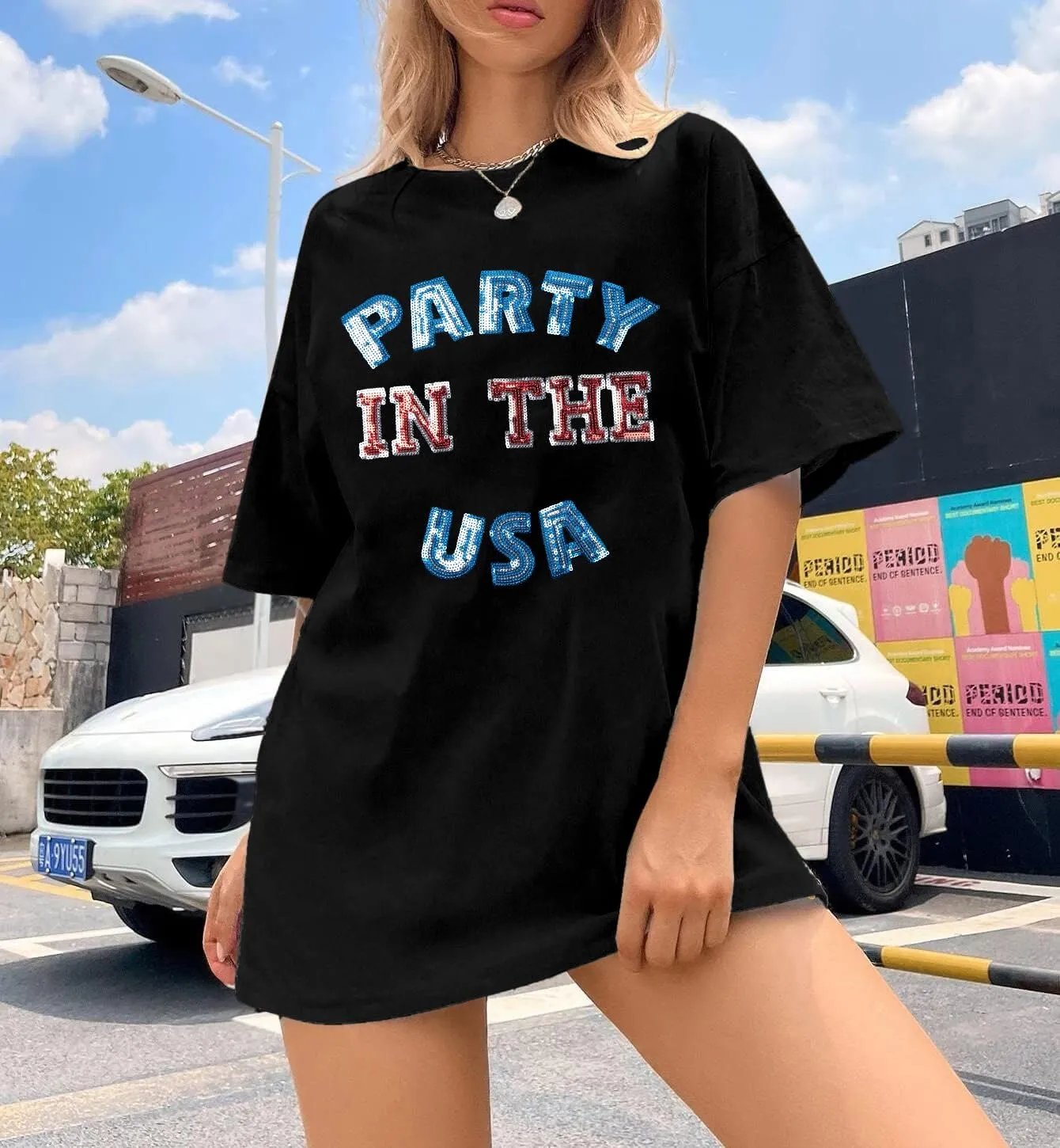 Party in The USA T-Shirt Women 4th of July Independence Day Shirts Funny Patriontic Graphic Short Sleeve Tee Tops