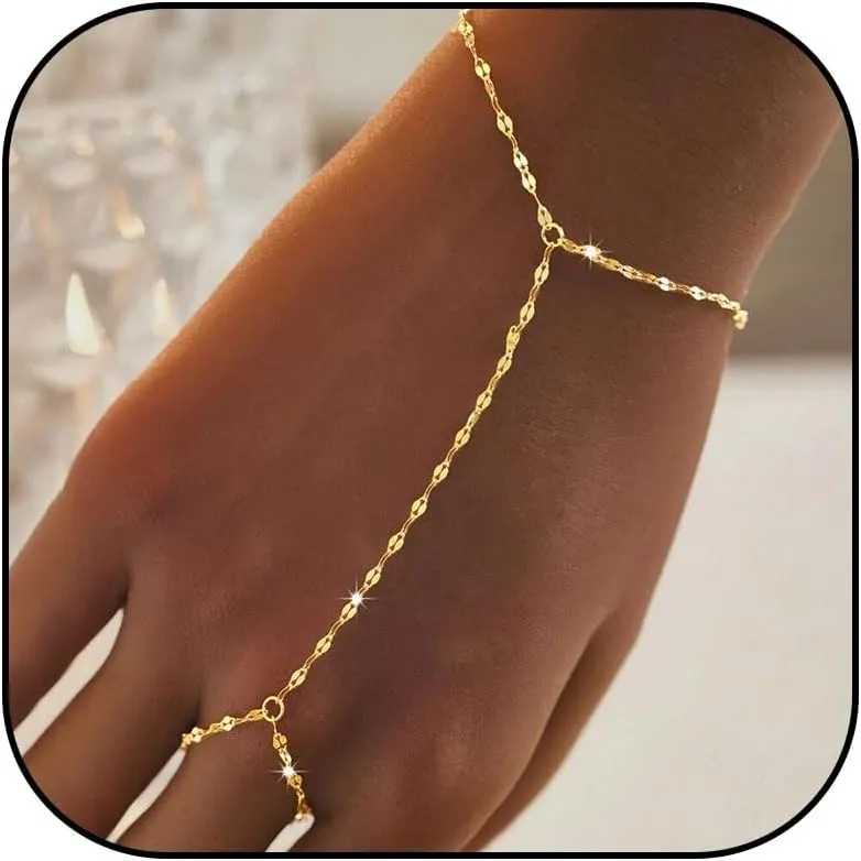 Pearl Bracelet Pearl Bracelets for Women Dainty Gold Charm Bracelet Pearl Hand Chain Bracelet Wedding Jewelry for Brides Bridesmaid Gifts