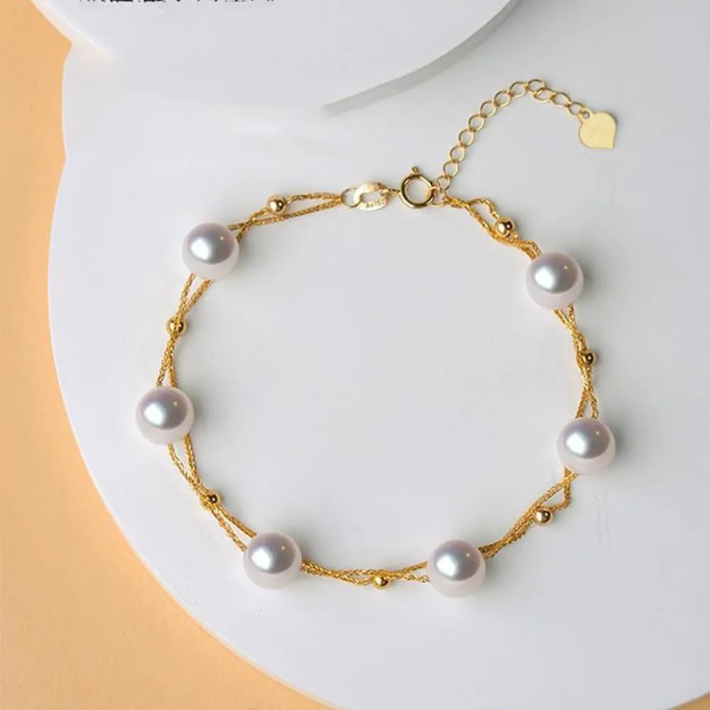 Pearl Bracelets for Women Bow Pearl Bracelet Beaded Stretch Bracelets Gold Pearl Bracelet Handmade White Beaded Prom Bridesmaid Wedding Fashion Jewelry Gifts
