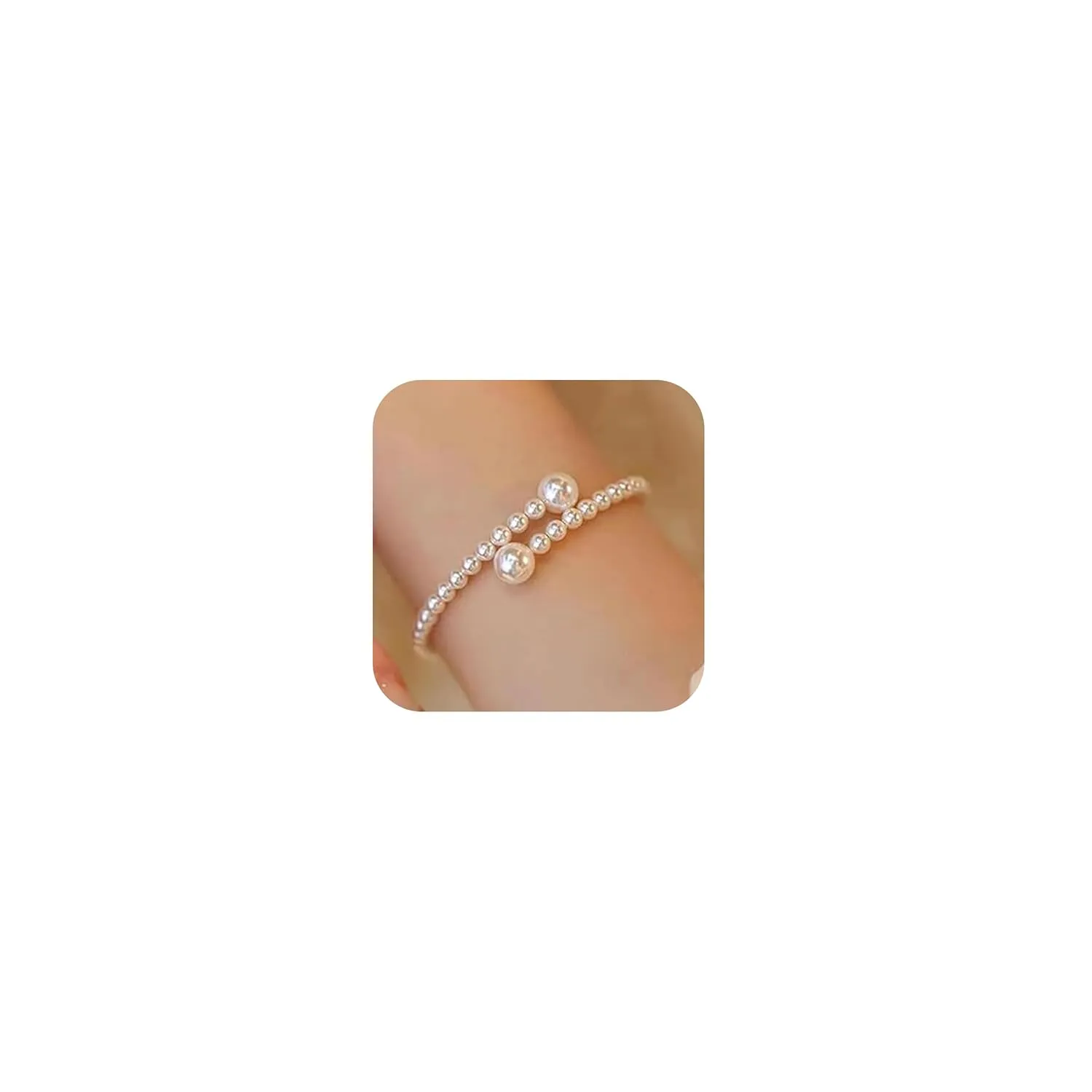 Pearl Bracelets for Women Trendy Stuff Dainty Gold Pearl Bracelet for Women Pearl Beaded Bracelets Stretch Stackable Bracelets Bridesmaid Jewelry Gifts
