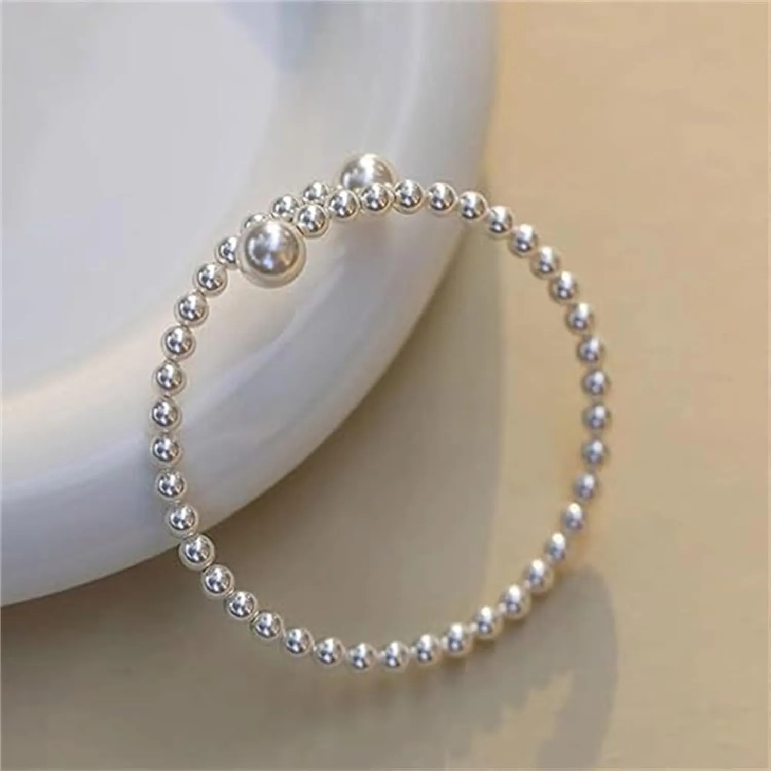 Pearl Bracelets for Women Trendy Stuff Dainty Gold Pearl Bracelet for Women Pearl Beaded Bracelets Stretch Stackable Bracelets Bridesmaid Jewelry Gifts