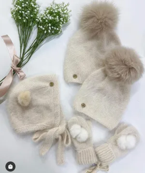 Petite Maison Kids Cream Cashmere Mittens