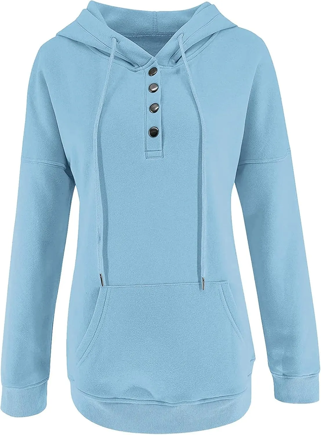 PETYCZEN Oversized Sweatshirts for Women 2023 Fall Clothes Casual Long Sleeve Button Down Y2K Hoodie Drawstring Pullover Tops