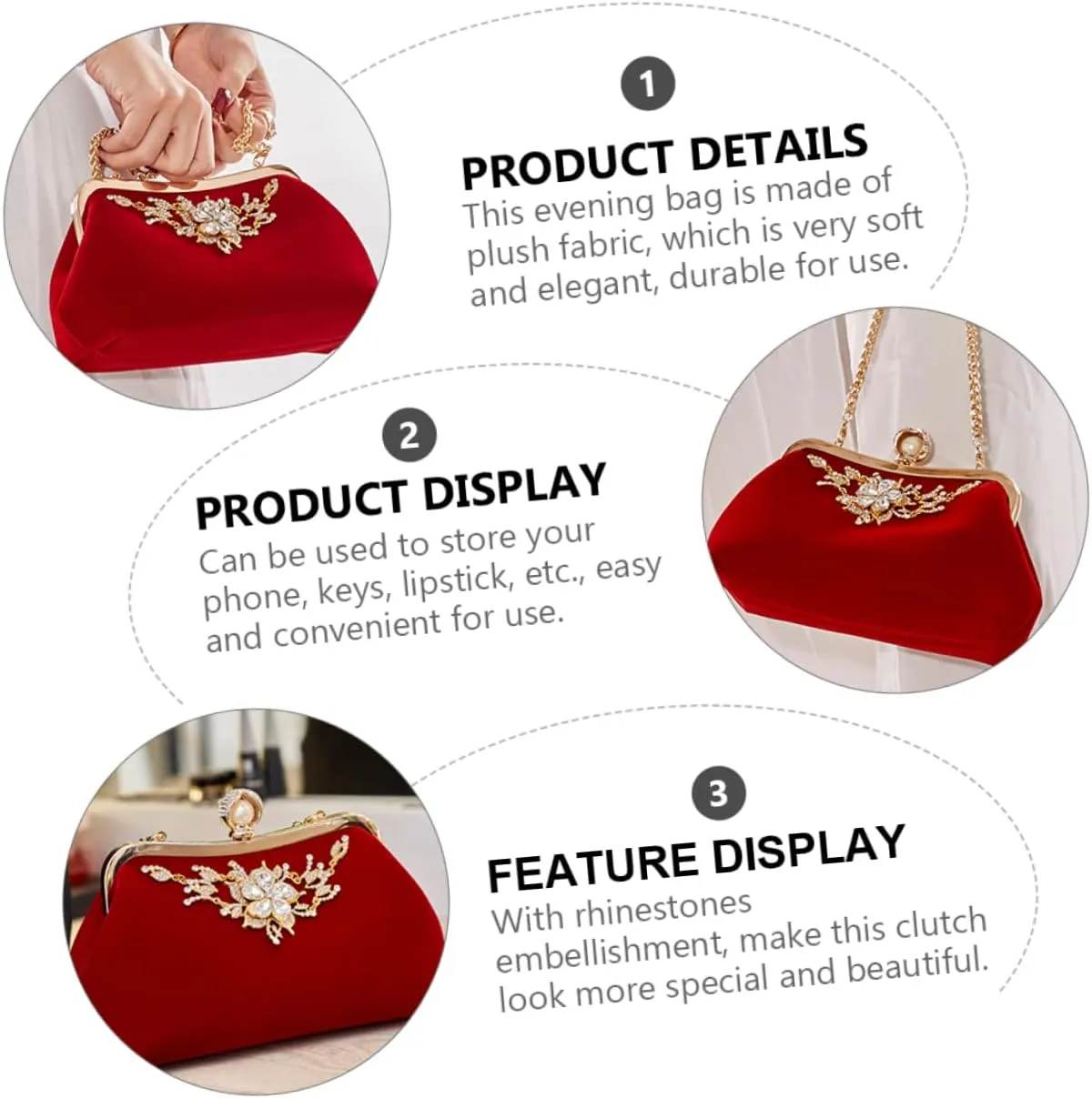Plush Evening Bag Ladies Crossbody Bags Retro Decor White Wedding Handbags for Women Clutch Bag Prom