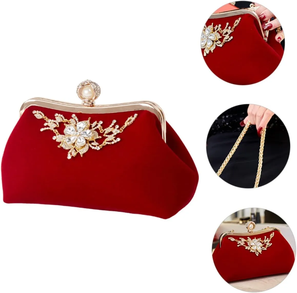 Plush Evening Bag Ladies Crossbody Bags Retro Decor White Wedding Handbags for Women Clutch Bag Prom