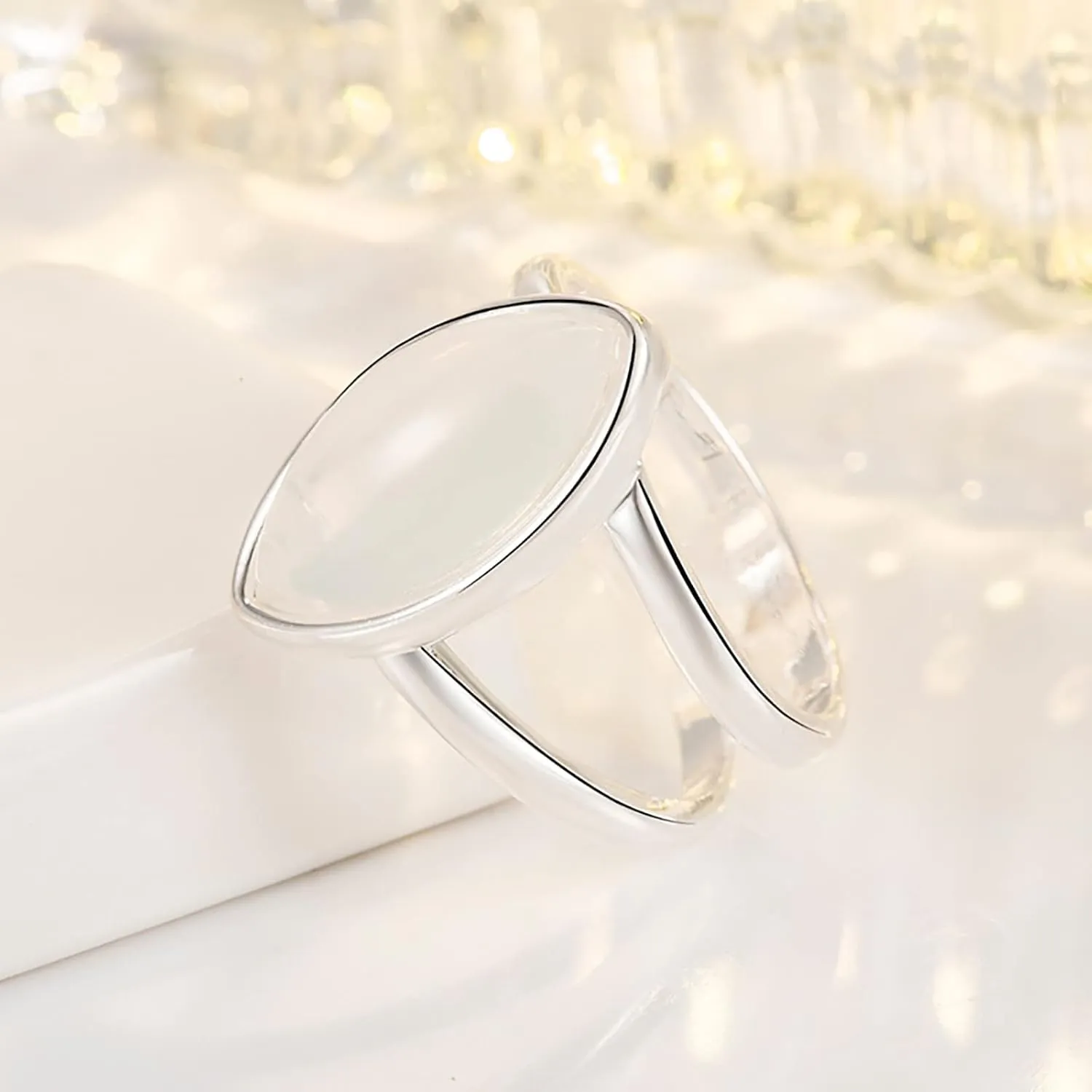 Promise Band Ring for Couples Women's Plated 925 Silver Vintage White Gemstone Ring Jewelry Gifts Wedding Promise Rings for Her