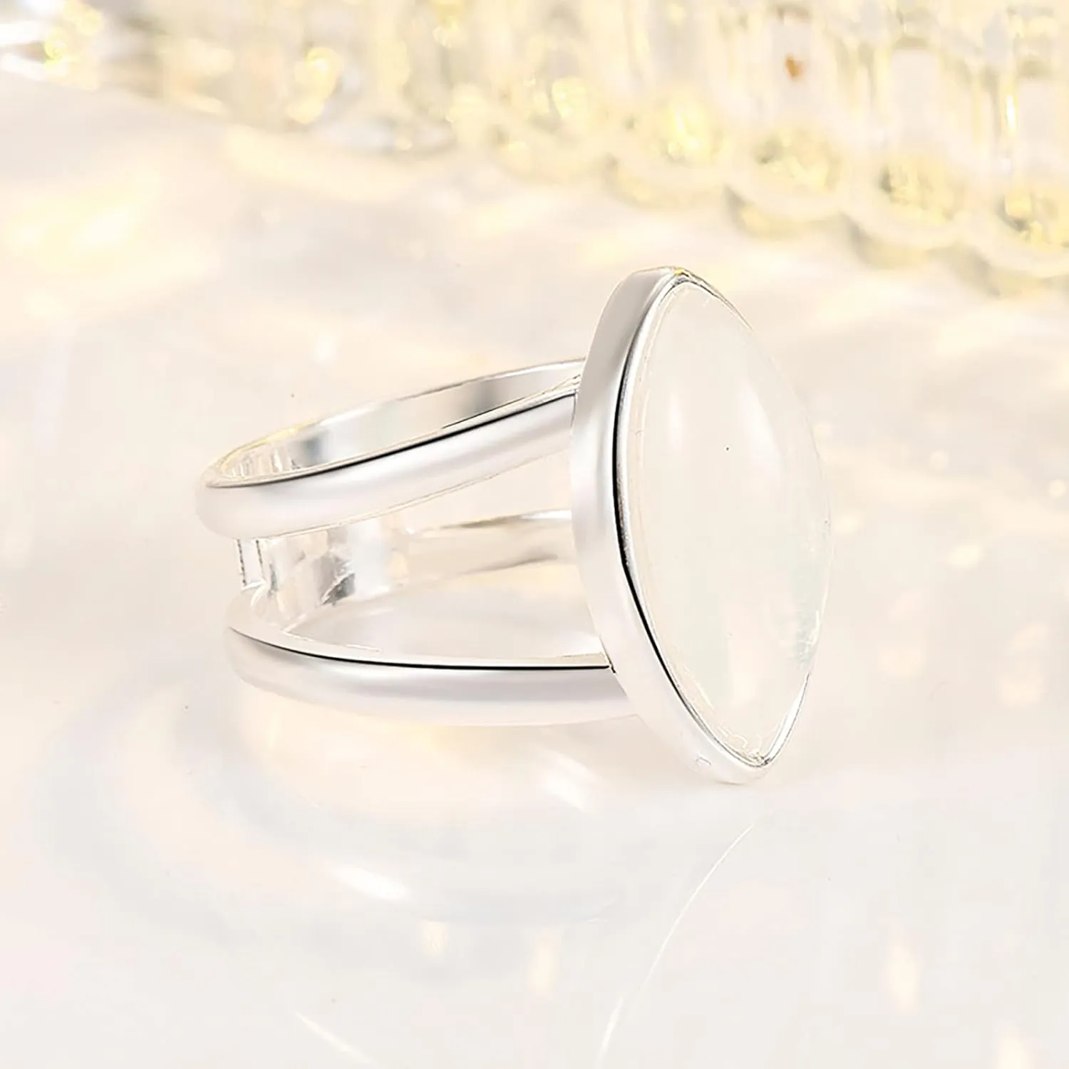 Promise Band Ring for Couples Women's Plated 925 Silver Vintage White Gemstone Ring Jewelry Gifts Wedding Promise Rings for Her