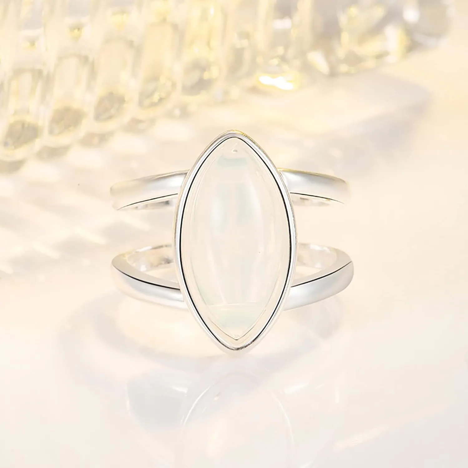 Promise Band Ring for Couples Women's Plated 925 Silver Vintage White Gemstone Ring Jewelry Gifts Wedding Promise Rings for Her