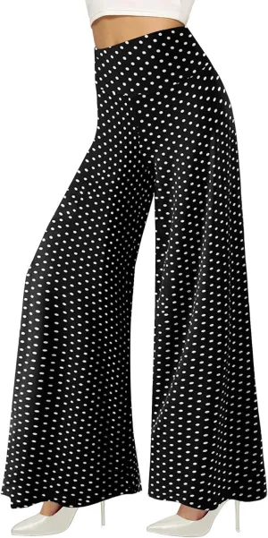 QGGQDD Wide Leg Palazzo Pants for Women - Casual Soft High Waist Lounge Pants Loose Comfy Stretchy Trousers
