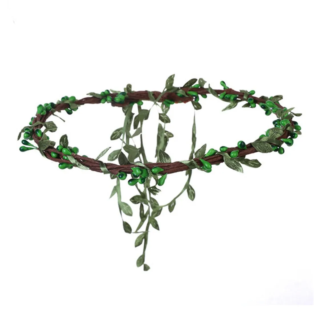 Qhome Flower Crown Wedding Hair Accessories Bridal Girls Headwear Hairbands Beach Leaf Berry Wreath Headband