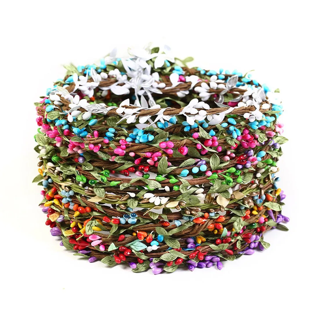 Qhome Flower Crown Wedding Hair Accessories Bridal Girls Headwear Hairbands Beach Leaf Berry Wreath Headband