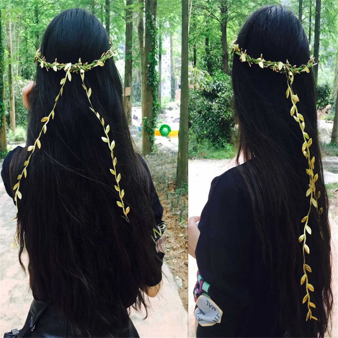 Qhome Flower Crown Wedding Hair Accessories Bridal Girls Headwear Hairbands Beach Leaf Berry Wreath Headband