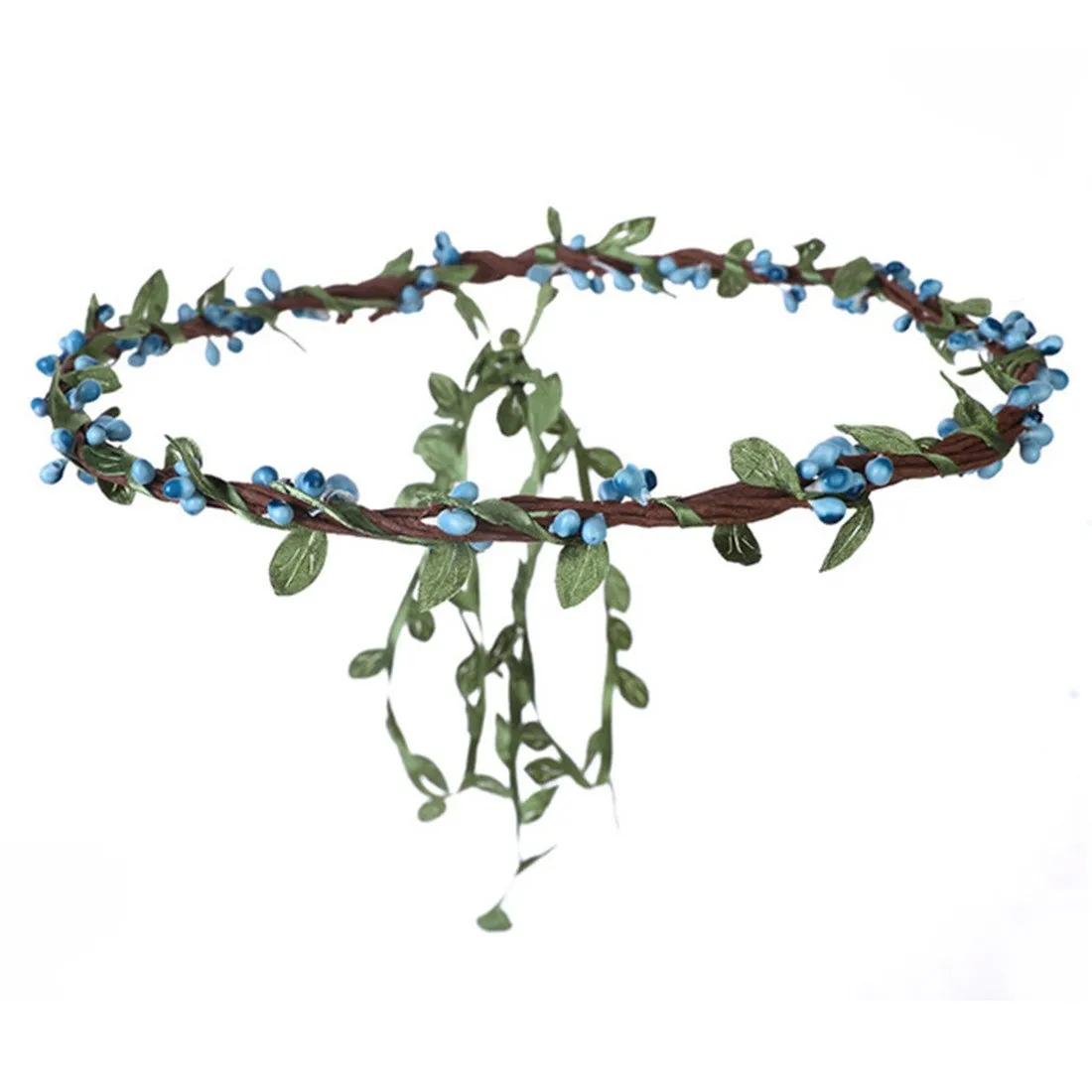Qhome Flower Crown Wedding Hair Accessories Bridal Girls Headwear Hairbands Beach Leaf Berry Wreath Headband
