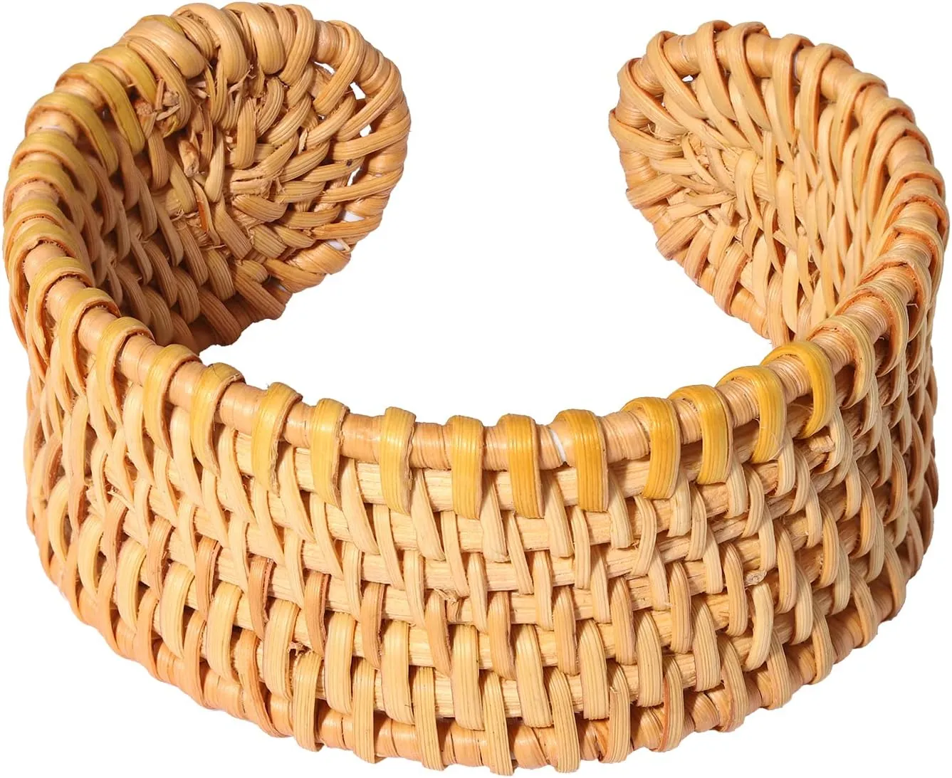 Rattan Bracelet Handmade Lightweight Straw Wicker Braid Cuff Bangle Bracelet Statement Adjustable Bohemian Rattans Woven Chunky Bracelets for Summer Wrist Jewelry