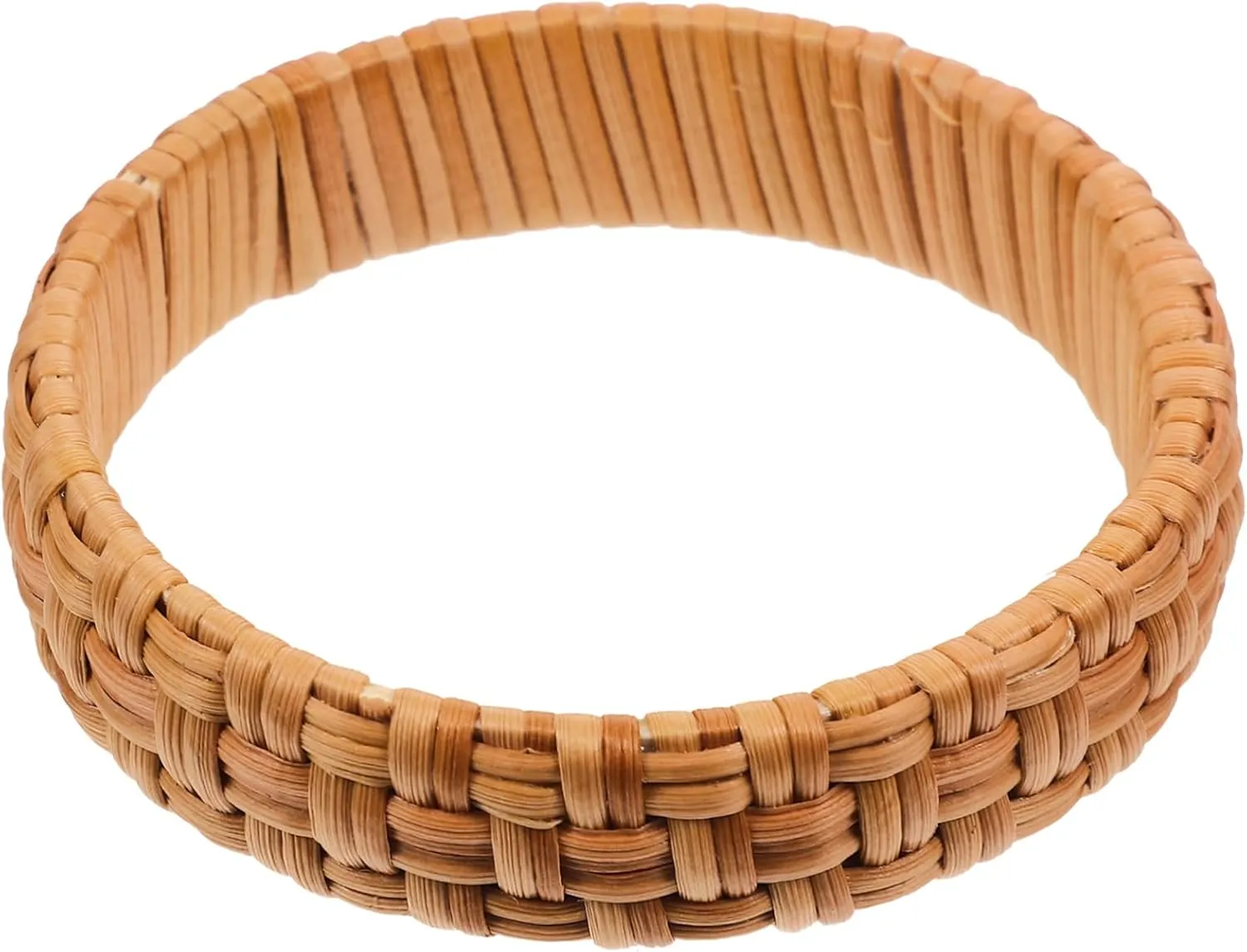 Rattan Woven Bangle Bracelet for Women Chunky Ethnic Style Wrist Jewelry Retro Chic Accessory for Birthdays Holidays and Special Occasions