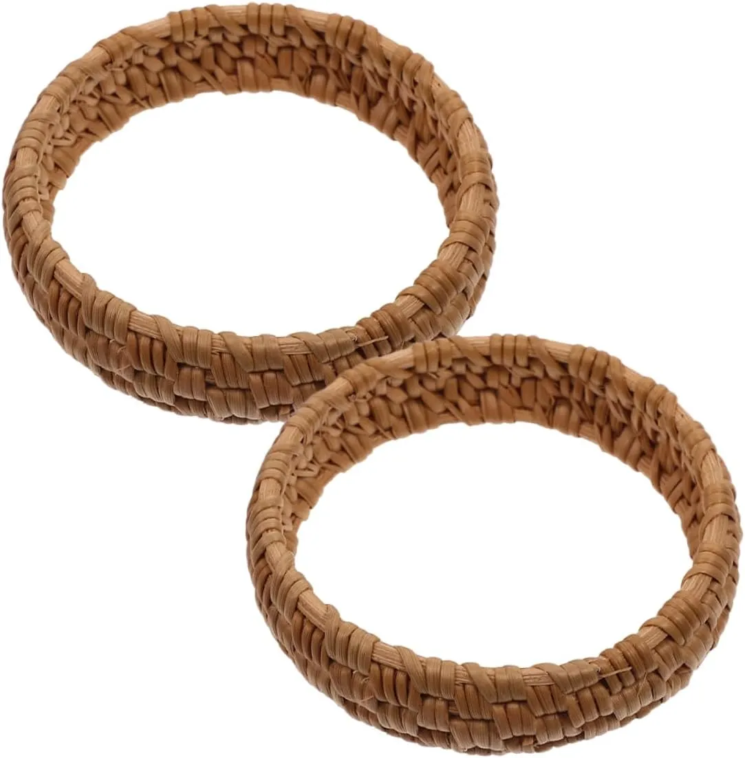 Rattan Wristband Vintage Bamboo Bracelet Lightweight Woven Bangle for Summer