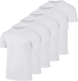 Real Essentials 5 Pack: Youth Dry-Fit Wicking Active Athletic Performance Short Sleeve T-Shirt Boys & Girls Shirts