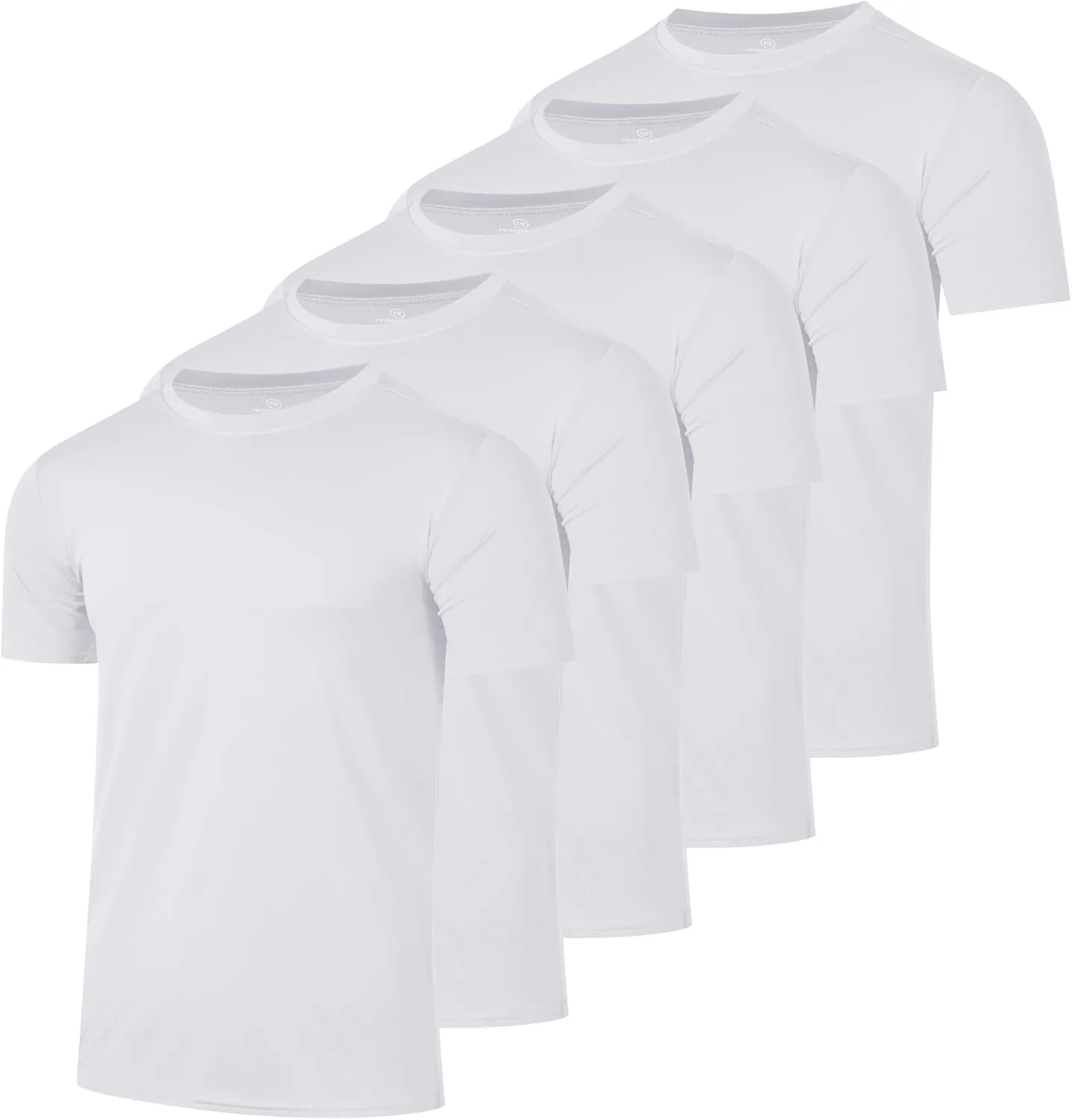 Real Essentials 5 Pack: Youth Dry-Fit Wicking Active Athletic Performance Short Sleeve T-Shirt Boys & Girls Shirts