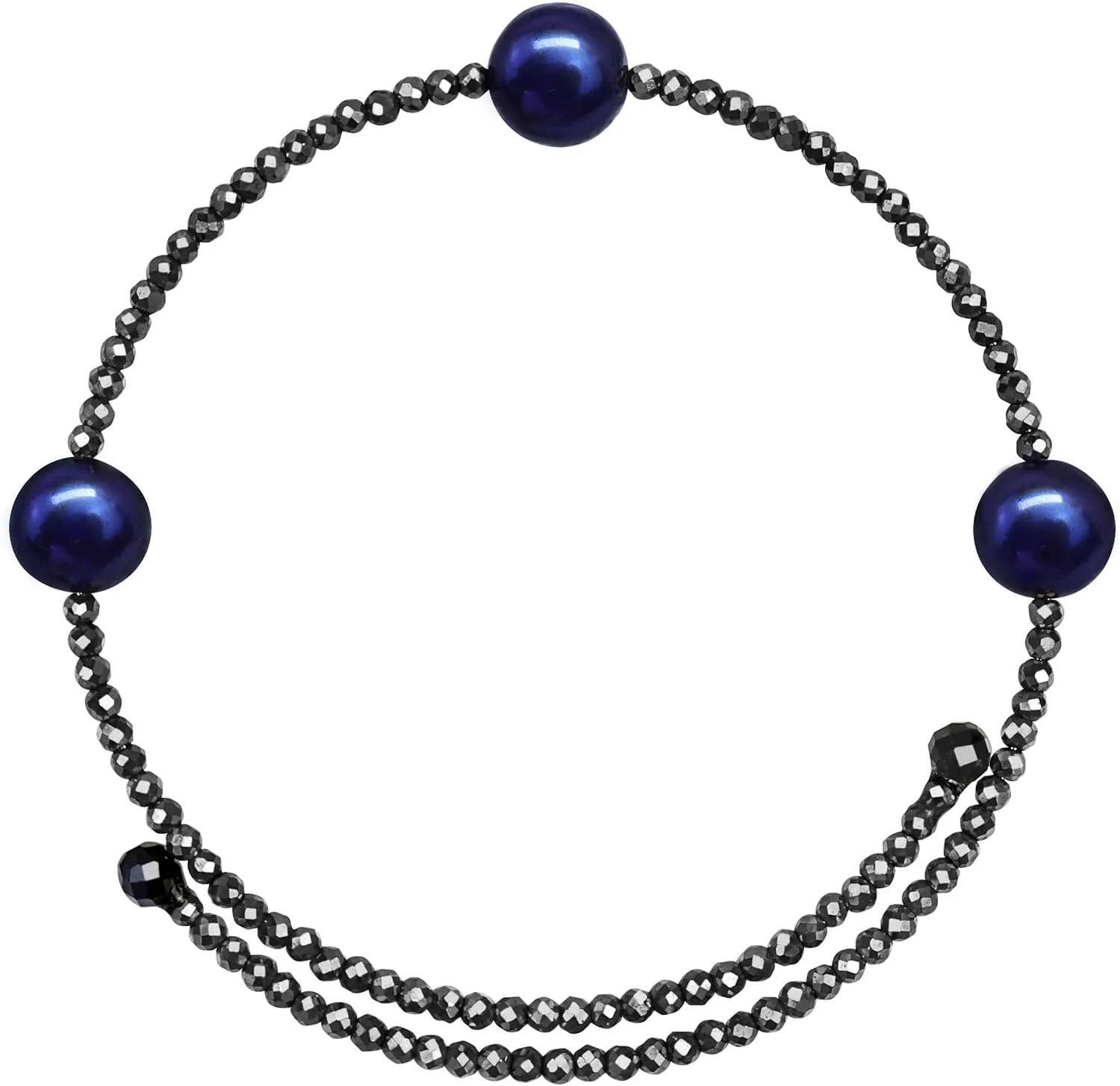 Real Freshwater Pearl Bangle Cuff Bracelet for Women,Adjustable Pearl/Hematite Open Cuff Bangle Bracelets,Beaded Bracelets Fashion Jewelry Handmade Bracelets Gifts