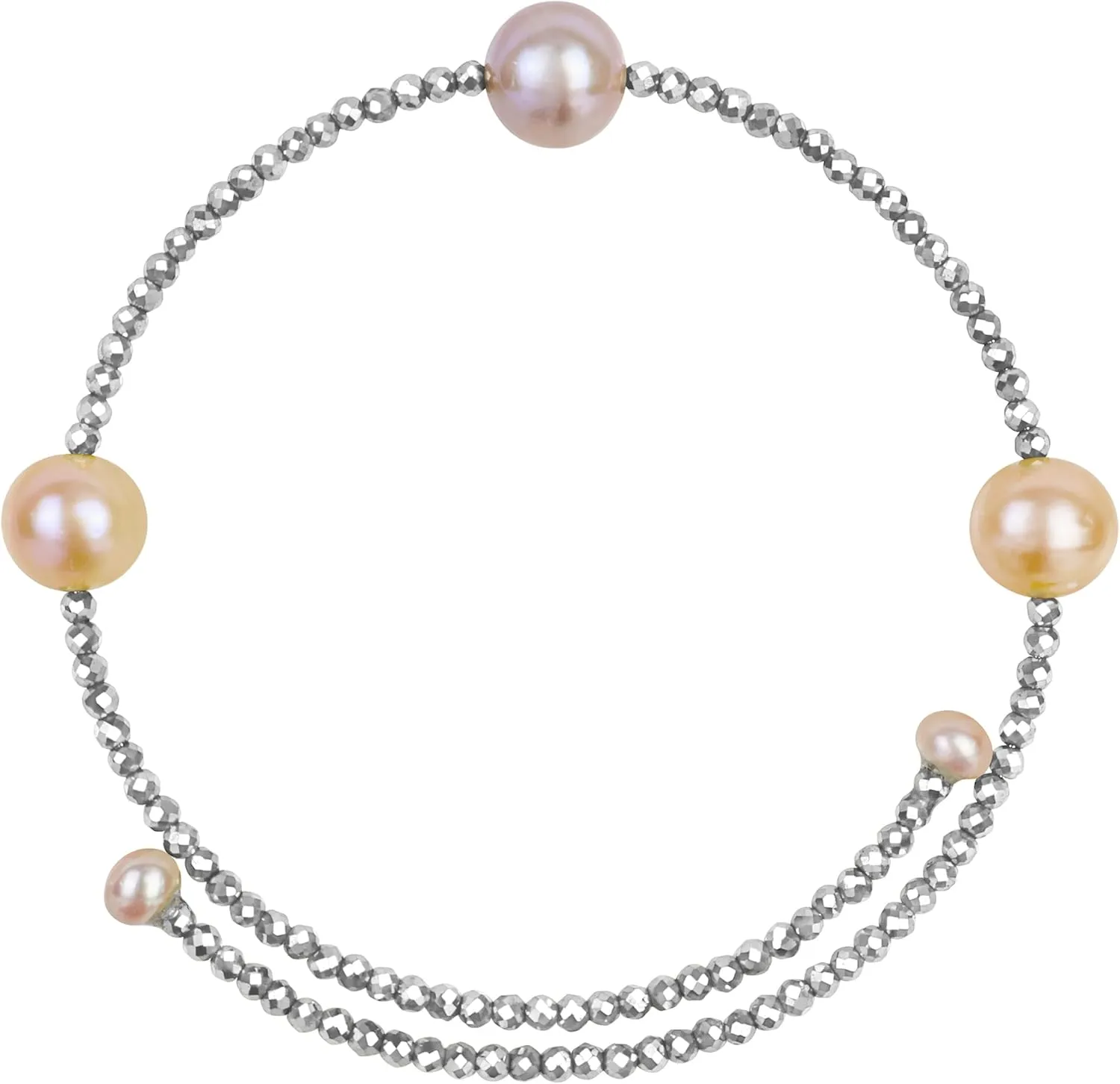 Real Freshwater Pearl Bangle Cuff Bracelet for Women,Adjustable Pearl/Hematite Open Cuff Bangle Bracelets,Beaded Bracelets Fashion Jewelry Handmade Bracelets Gifts