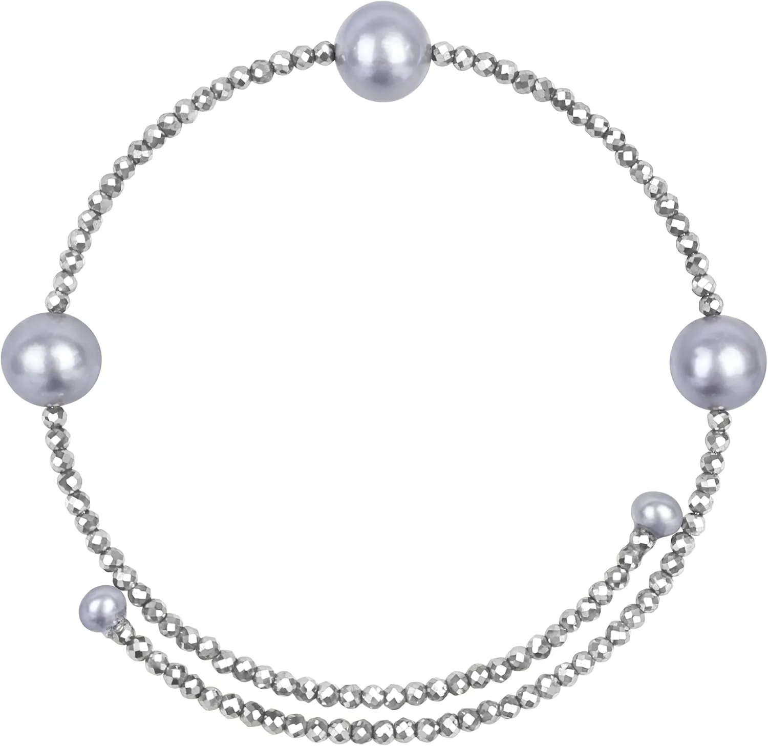 Real Freshwater Pearl Bangle Cuff Bracelet for Women,Adjustable Pearl/Hematite Open Cuff Bangle Bracelets,Beaded Bracelets Fashion Jewelry Handmade Bracelets Gifts