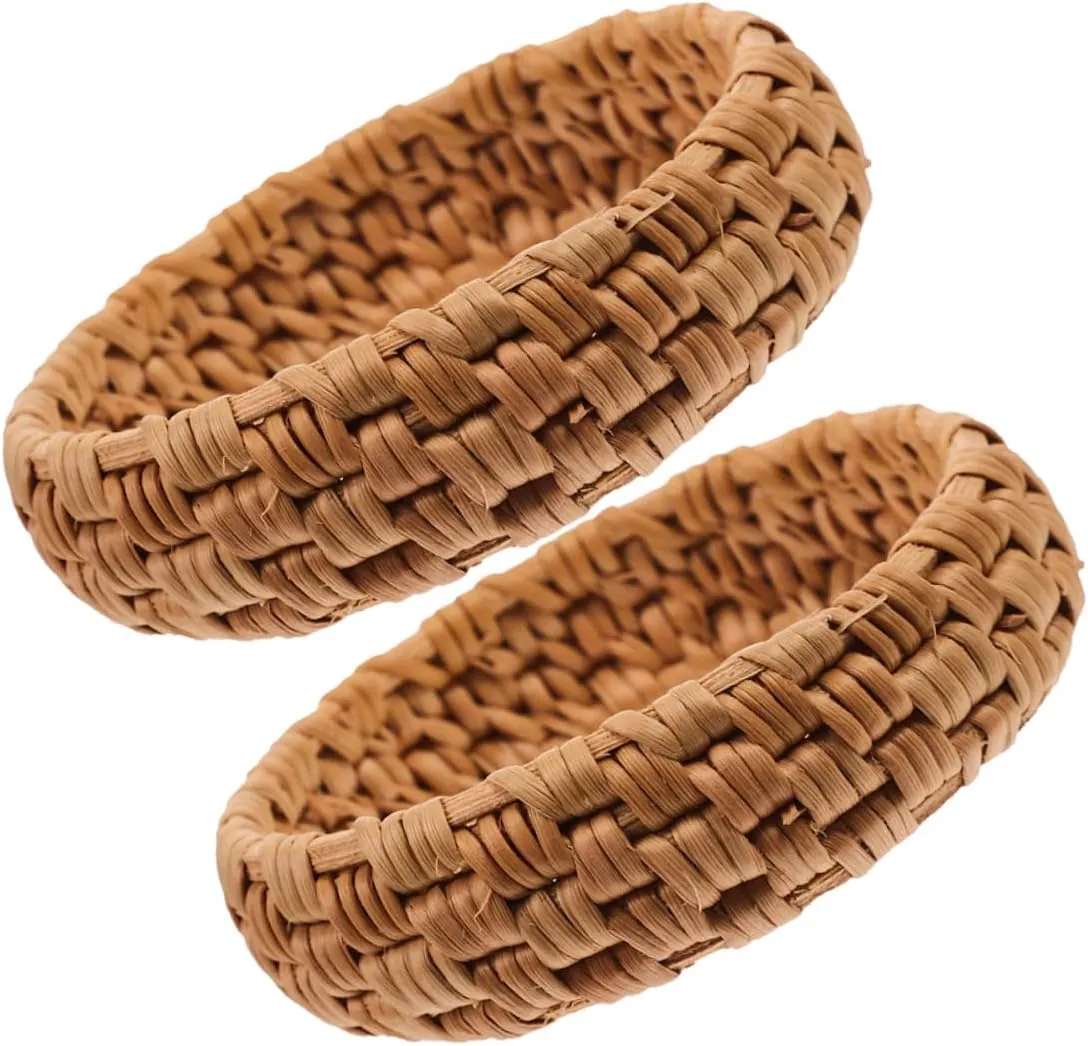 Retro Chic Rattan Bracelet Set Pcs Handmade Woven Bangle Lightweight Straw Wicker Jewelry for Women