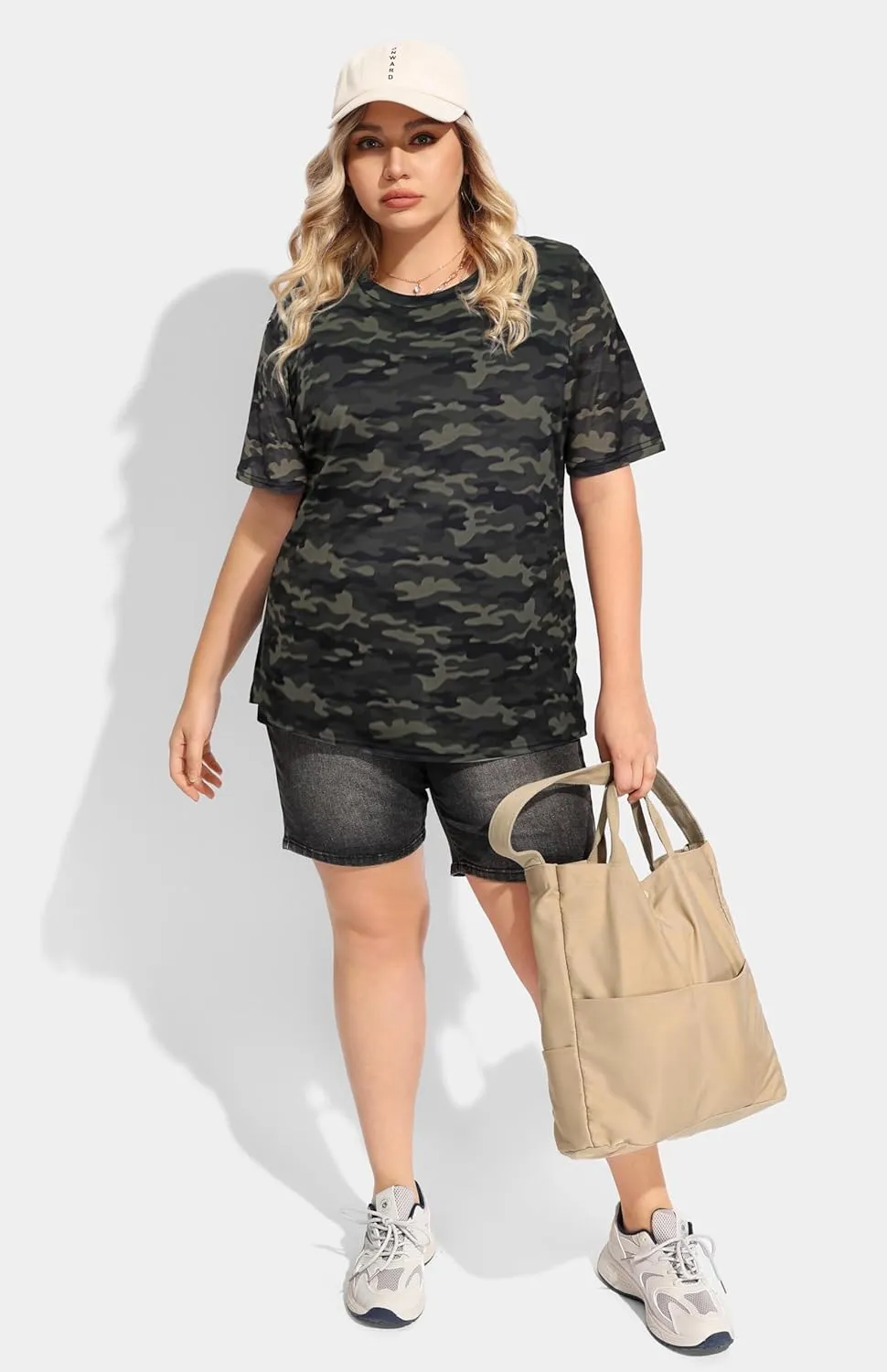 RITERA Women's Plus Size Crewneck Tops Short Sleeve Oversized T Shirt for Women Spring Summer XL 5XL