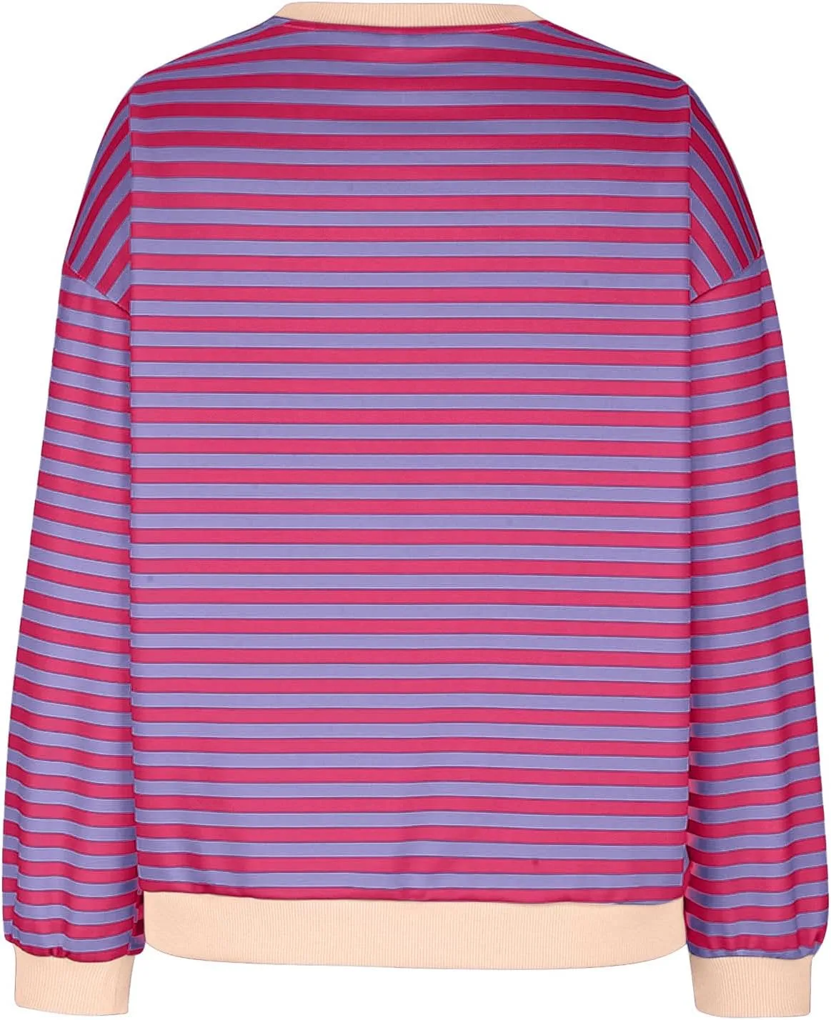 RKSTN Womens Casual Striped Tops Long Sleeve Shirts Crewneck Oversized Sweatshirts 2024 Trendy Fall Clothes