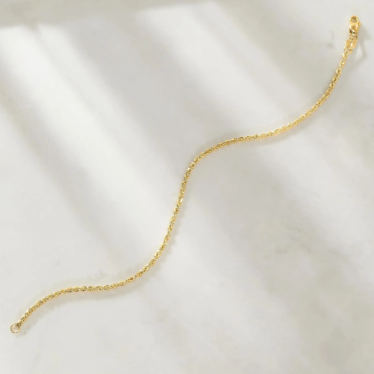RS Pure by Ross-Simons 1.5mm 14kt Yellow Gold Twisted Rope-Chain Bracelet
