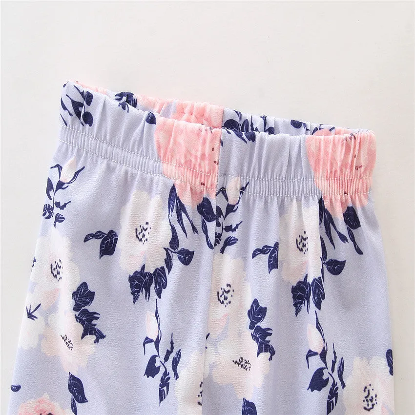 Ruffle Top Floral Pants Outfit