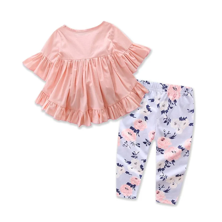 Ruffle Top Floral Pants Outfit