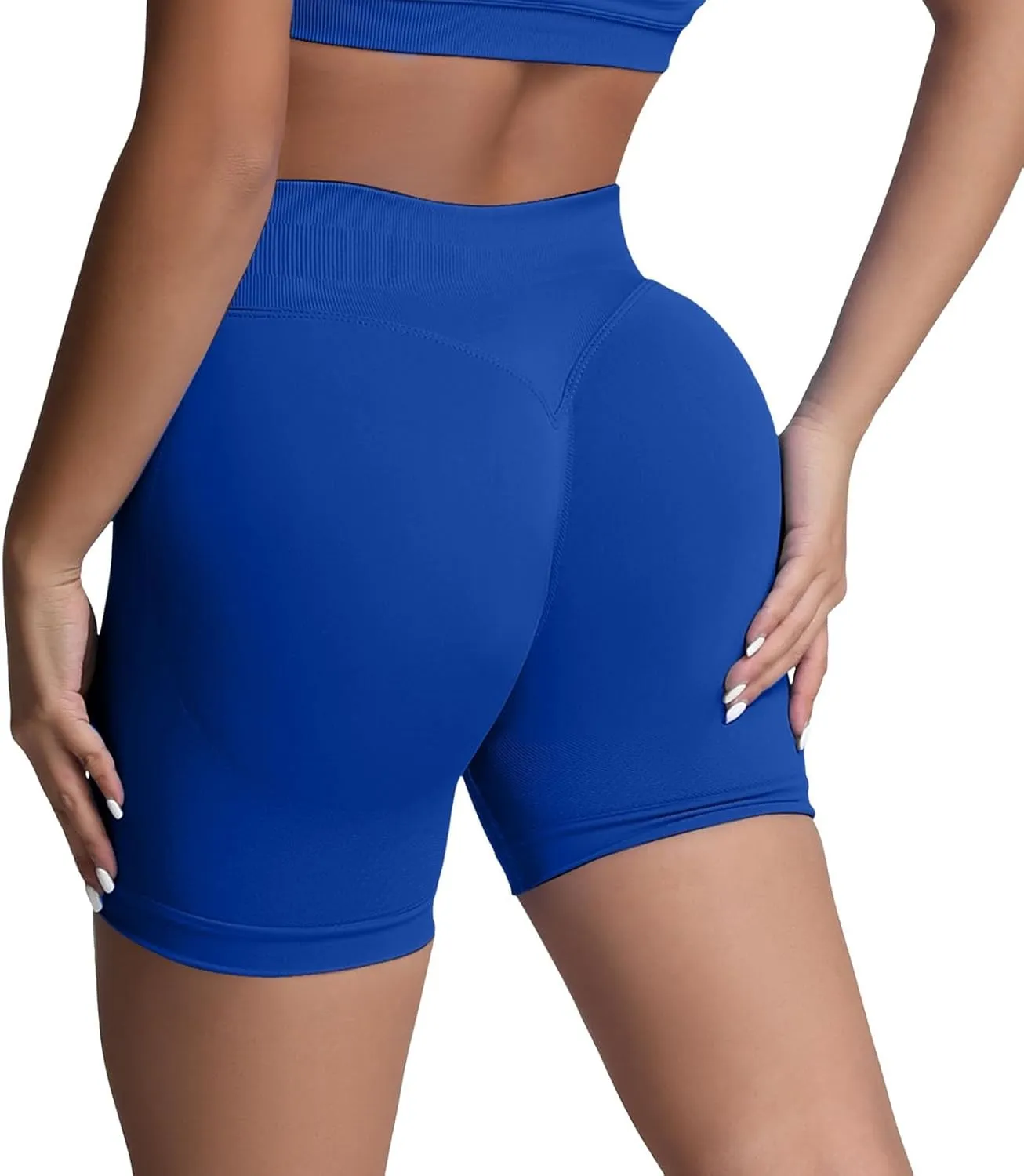 Running Shorts for Women Seamless Scrunch Butt Lifting Yoga Workout Shorts High-Waisted Tummy Control Gym Shorts