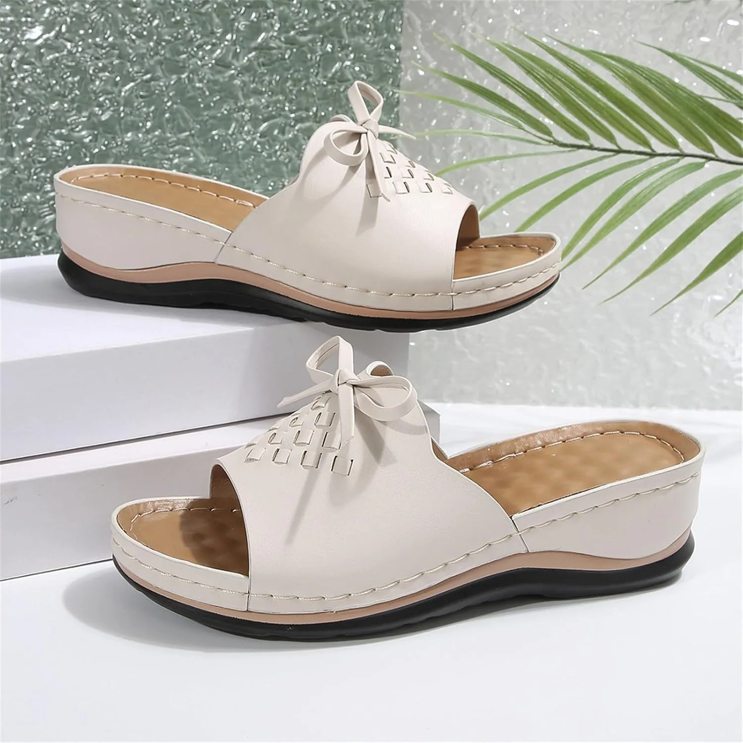Sandals for Women 2025 Comfortable Arch Support Open Toe Soft Insole Beach Vacation Slingback Slip-On Wedge Sandals