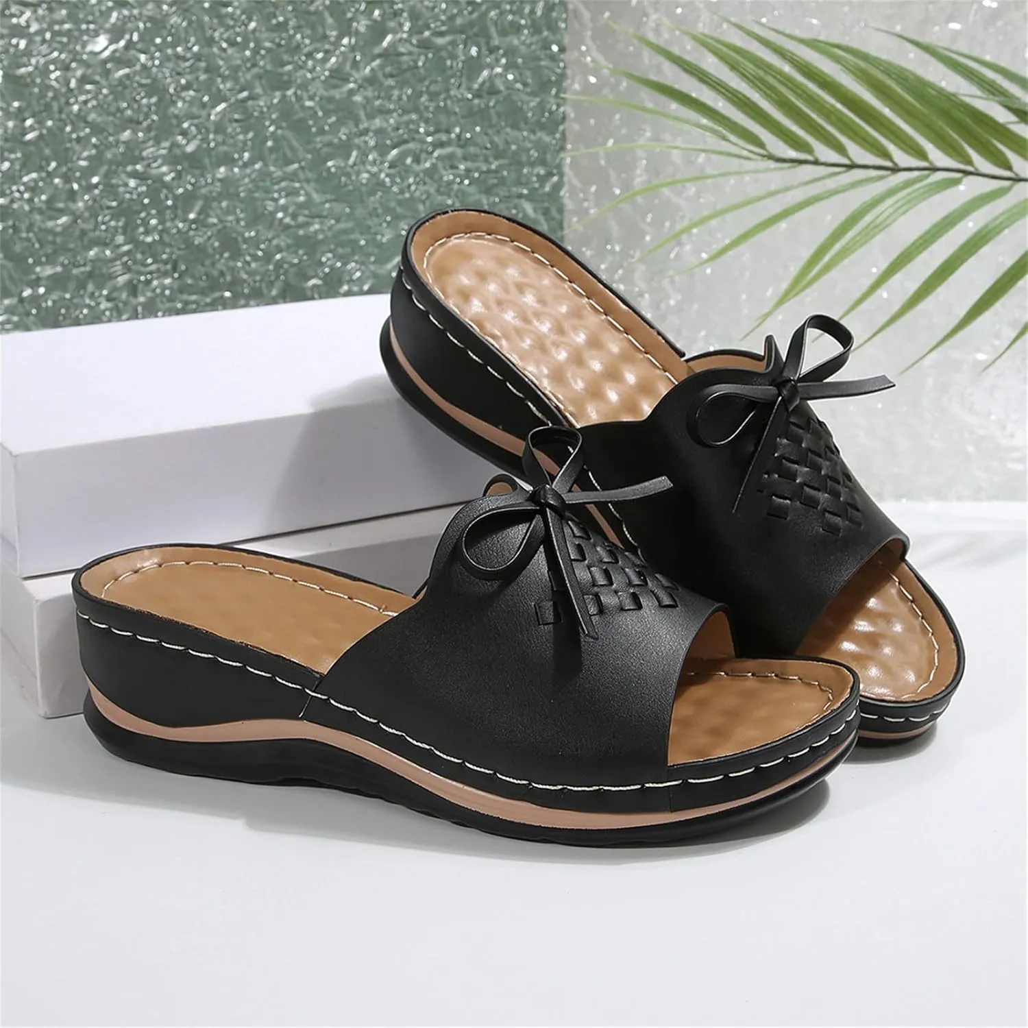 Sandals for Women 2025 Comfortable Arch Support Open Toe Soft Insole Beach Vacation Slingback Slip-On Wedge Sandals