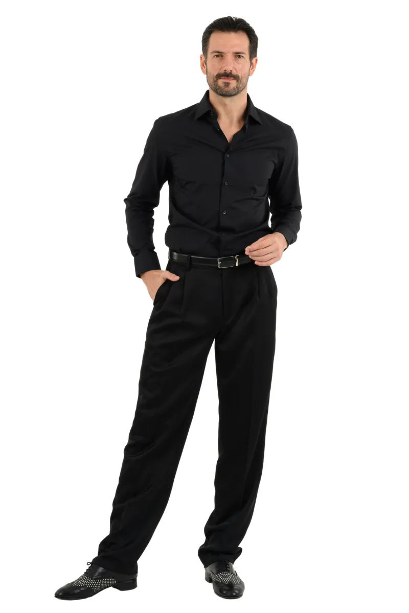 Satin Men's Tango Pants With Two Pleats