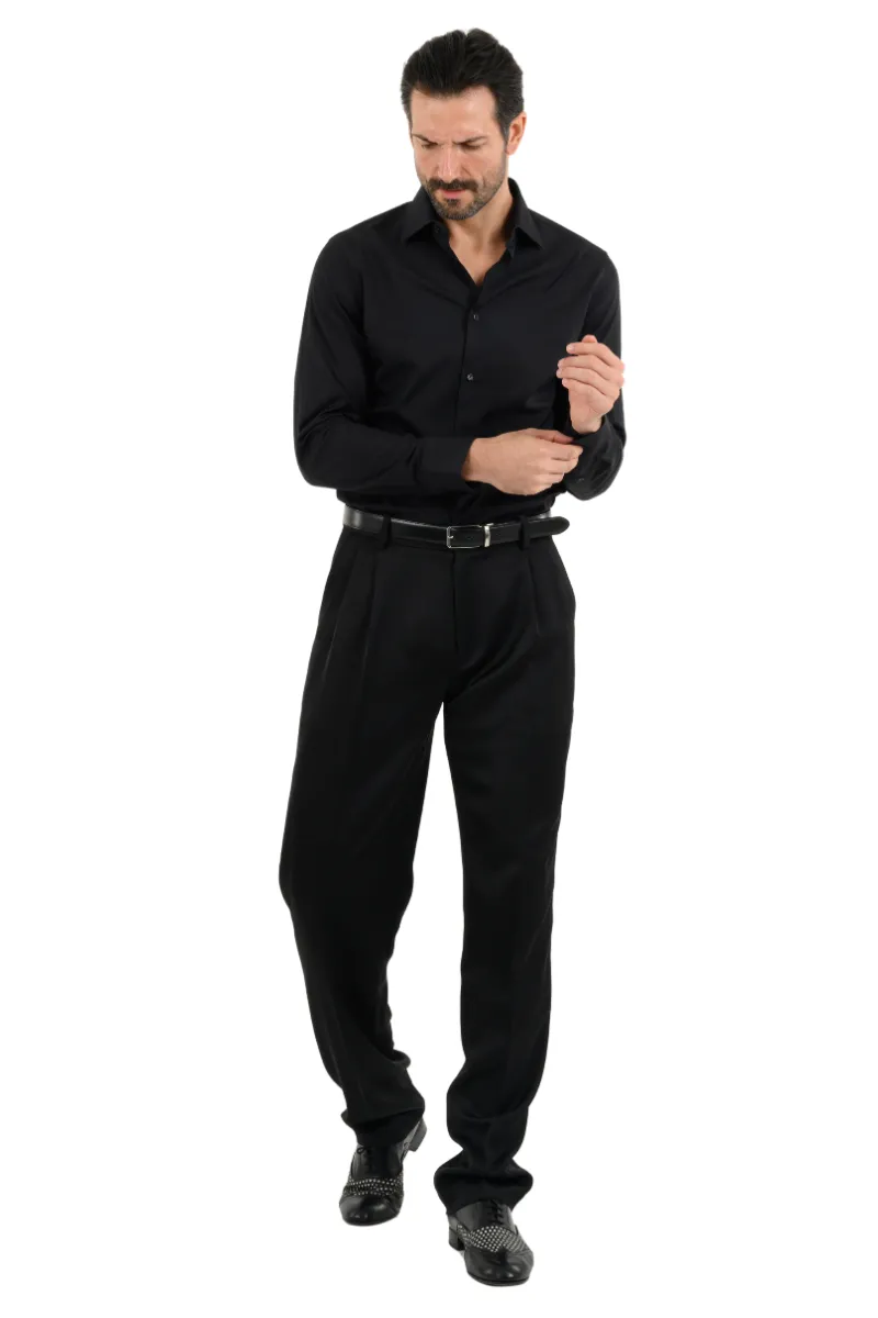 Satin Men's Tango Pants With Two Pleats