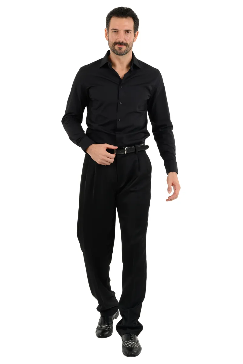 Satin Men's Tango Pants With Two Pleats