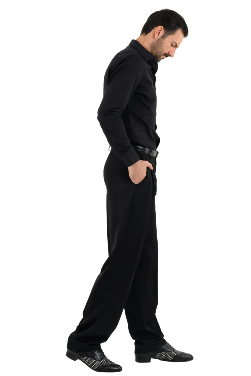 Satin Men's Tango Pants With Two Pleats