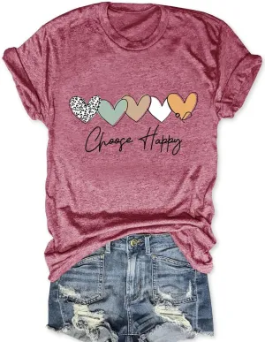 Savarana Graphic Tees for Women Be Kind Letter Print Shirts Funny Love Heart T Shirt Inspirational Happy Short Sleeve Tops