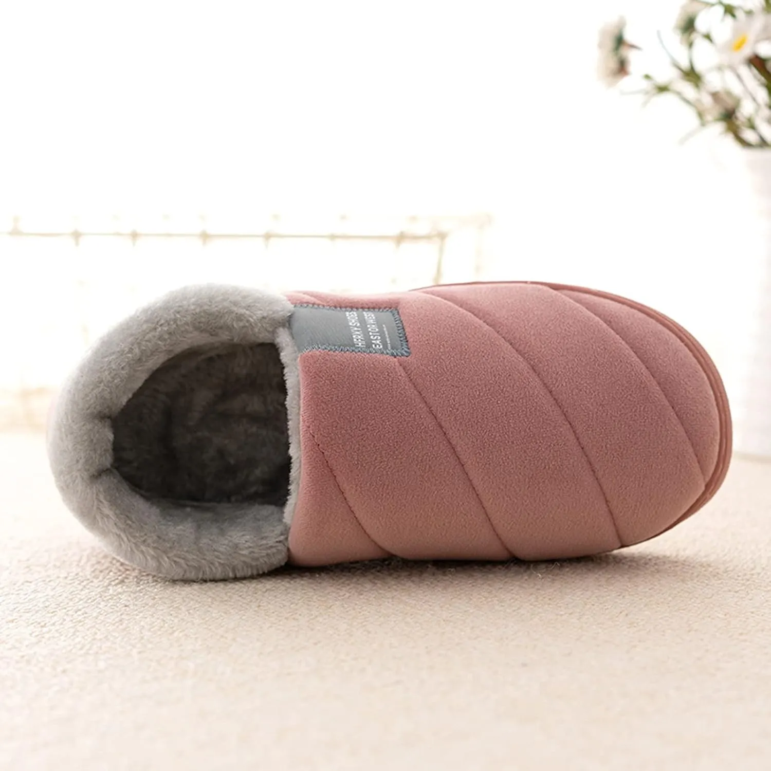 SBGMoSJ Winter Indoor Slippers for Women Fuzzy Winter Slippers Cute House Slippers Womens Fluffy Slippers for Men Funny Pink Christmas Tree Gifts for Husband 2023