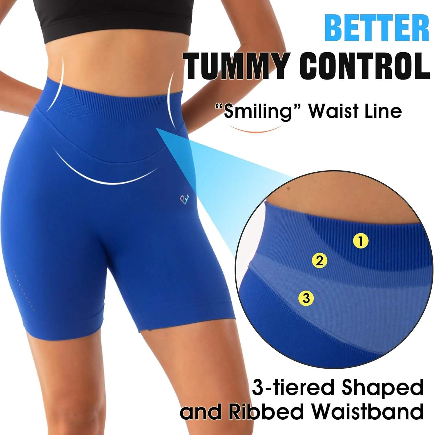 Seamless Workout Shorts for Women, Tummy Control Women's Gym Shorts No Front Seam, High Waisted Athletic Shorts